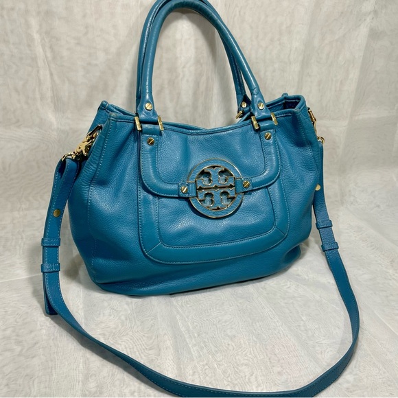 Tory Burch Amanda Classic Leather Hobo Bag, Teal - Shoulder Bags 
